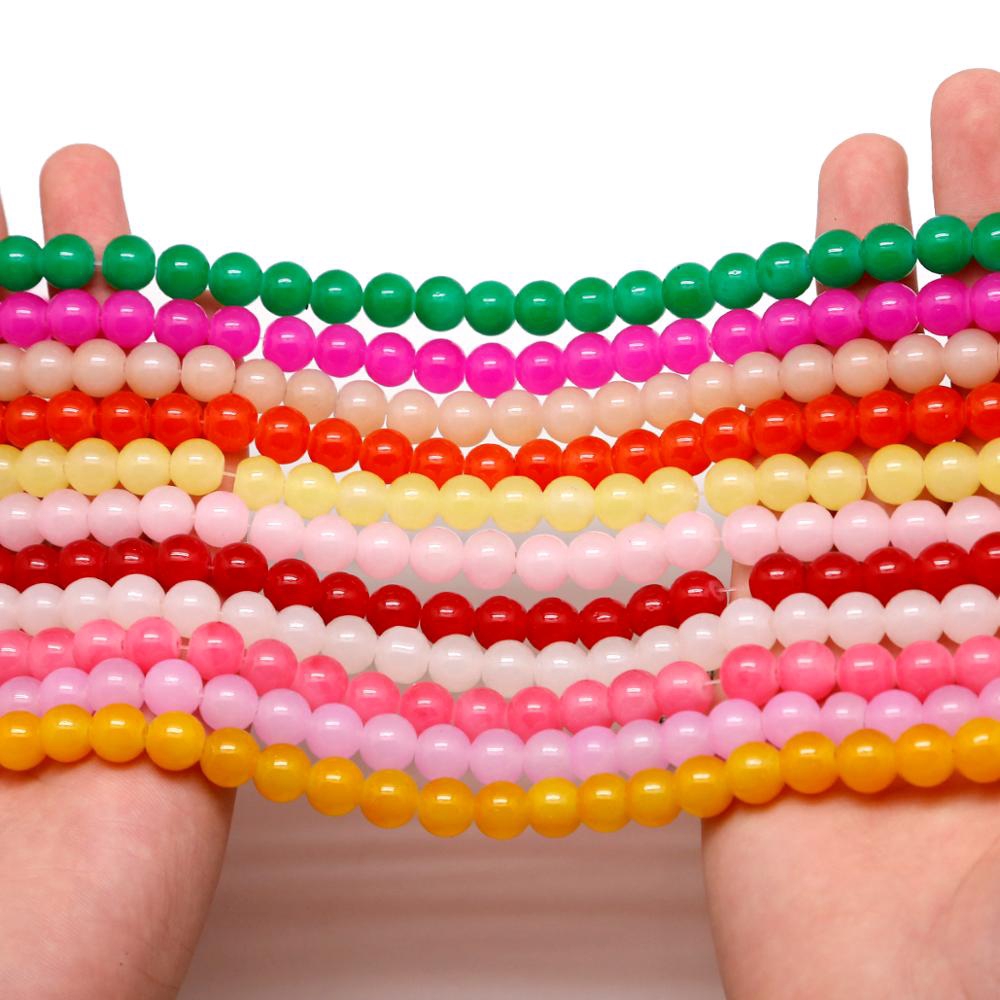Zhubi ลูกปัดแก้วคริสตัล AB ทรงกลม ขนาด 6 8 มม. หลากสี สําหรับทําเครื่องประดับ Diy