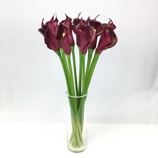 ดอกคาล่าลิลลี่ Artificial Calla lily ดอกไม้ประดิษฐ์เกรดพรีเมี่ยม งานพียูสวยเหมือนจริง (สีแดงเบอร์กันดี้)