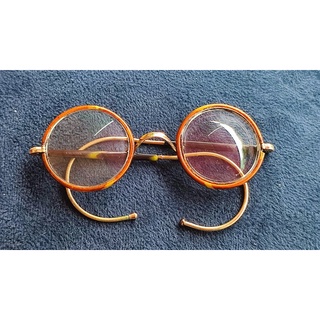 1920 แว่นโบราณอายุ 100 ปี Art Deco  12 K Faux Tortoiseshell  original Spectacles Glasses  made in ENGLAND