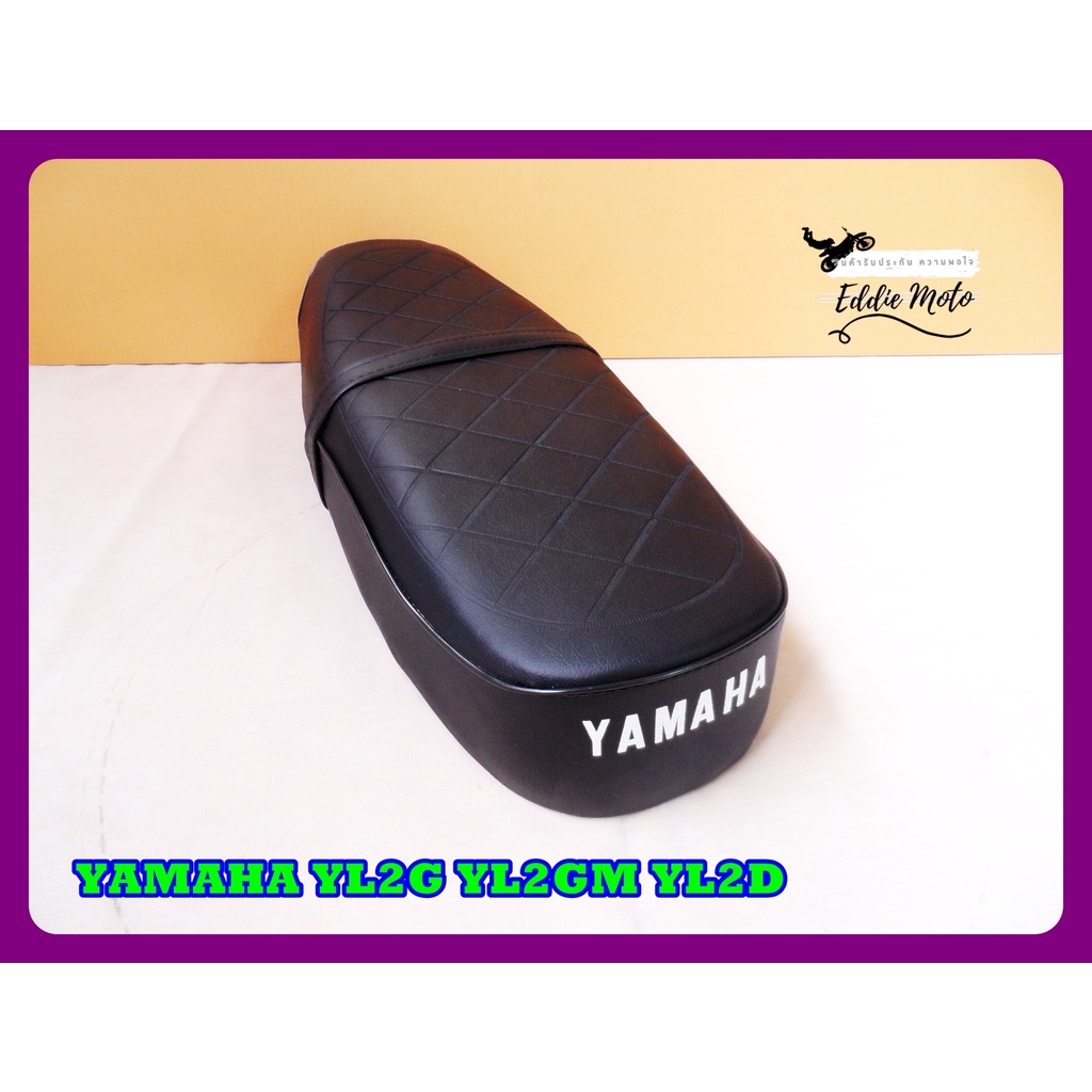 BLACK COMPLETE DOUBLE SEAT DIAMOND PATTERN For YAMAHA YL2G YL2GM YL2D // เบาะ ลายข้าวหลามตัด สีดำ สก