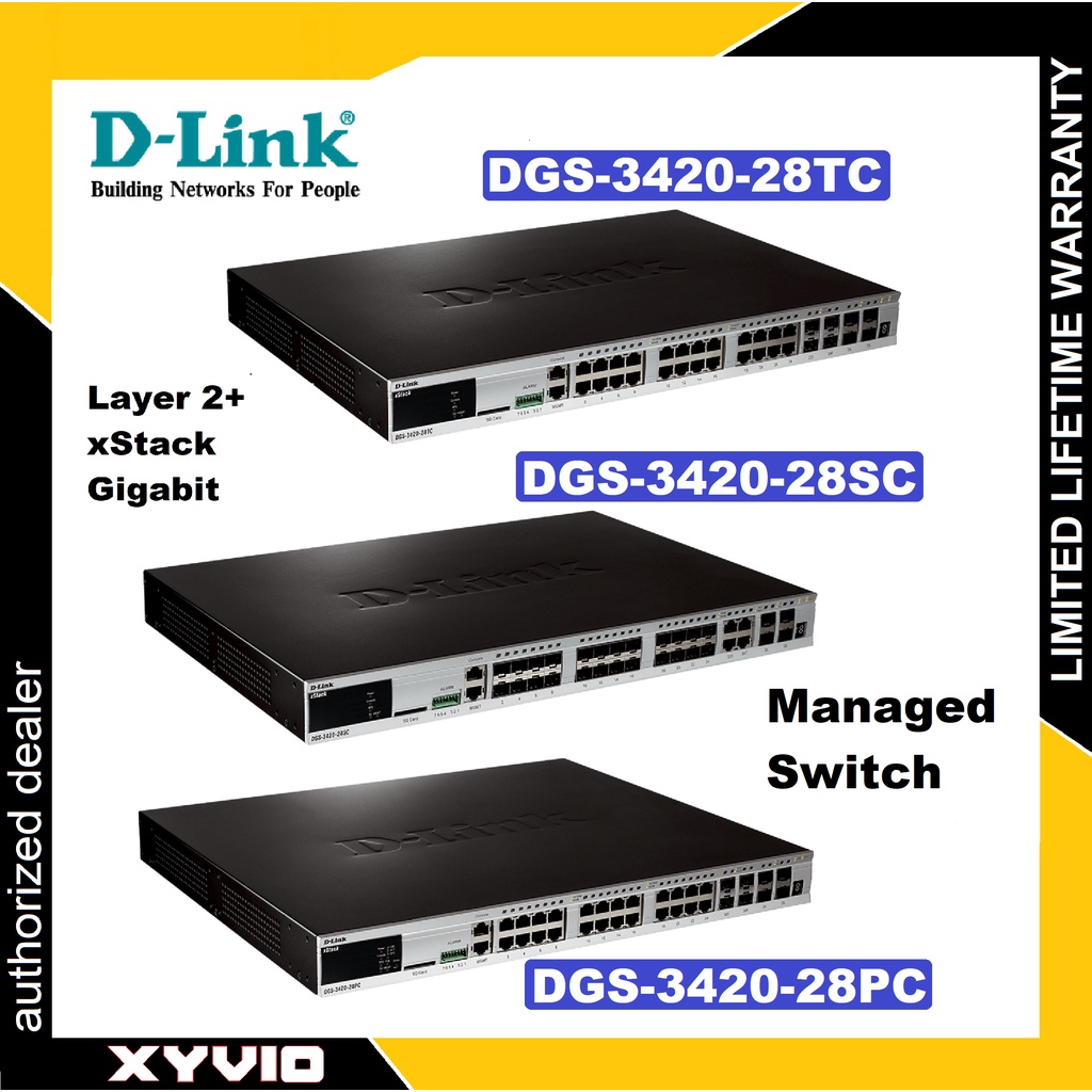 D-LINK DGS-3420-28TC / DGS-3420-28SC / DGS-3420-28PC / DGS-3420-52T / DGS-3420-52P 52-Port xStack L2