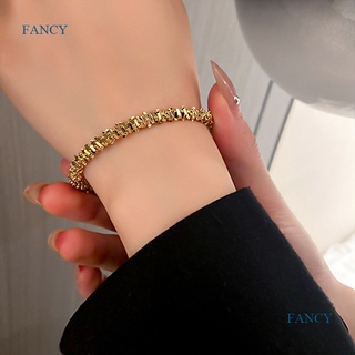 Fancyqube ใหม่ คลาสสิก เรียบง่าย ทองแดง อัลลอย ทอง เครื่องประดับ สร้อยข้อมือ แฟชั่นเกาหลี เครื่องประดับ โกธิค เด็กผู้หญิง สร้อยข้อมือ ที่ผิดปกติ