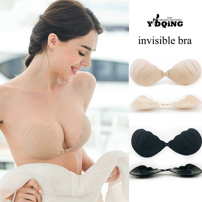 BraMin บราปีกนก ลายหอยเชลล์ รหัส-C008 บราดูม กาวเหนียว เเน่น ปีกนก ดันทรง กันน้ำ กันเหงื่อ แปะจุกนม