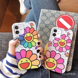 เคสโทรศัพท์มือถือ Tide Brand Takashi Murakami Taiyanghua แบบนุ่มเหมาะสําหรับ Taiyanghua Smiling Face Matte12 มินิ Se2 7 8P X/Xsmax Xrmobile Shell11 12Pr