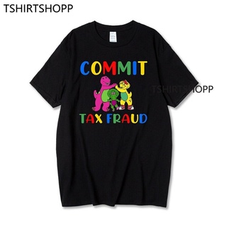 [S-5XL]เสื้อยืด พิมพ์ลาย Barney And Friends Commit Tax Fraud ตลก สําหรับผู้ชาย