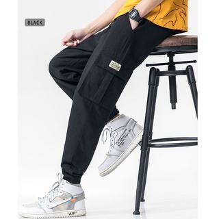 100% Cotton Men Cargo Long Pants Korean Style Trousers M-5XL