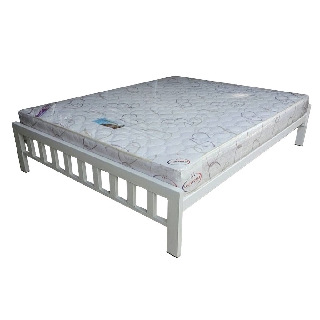 NK_Furniline 5ฟุต ฐานเตียงรับที่นอนขนาด5ฟุต เตียงเหล็กไร้ขาคั้มกลาง Single steel bed เตียงเหล็กหนา