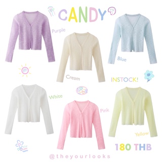 Theyourlooks ♡ พร้อมส่ง Candy cardigan เสื้อคาร์ดิแกน รุ่นผ้าบาง 🍡🎨🍭 (TYL274)