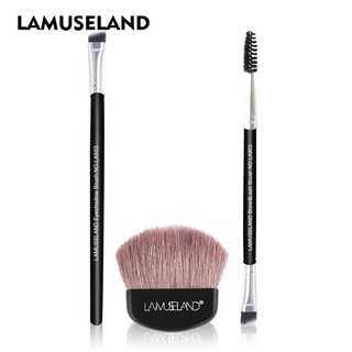 LAMUSELAND แปรงเขียนคิ้วหัวตัด พร้อมแปรงปัดแก้ม 1ชิ้น #LA901-LA903
