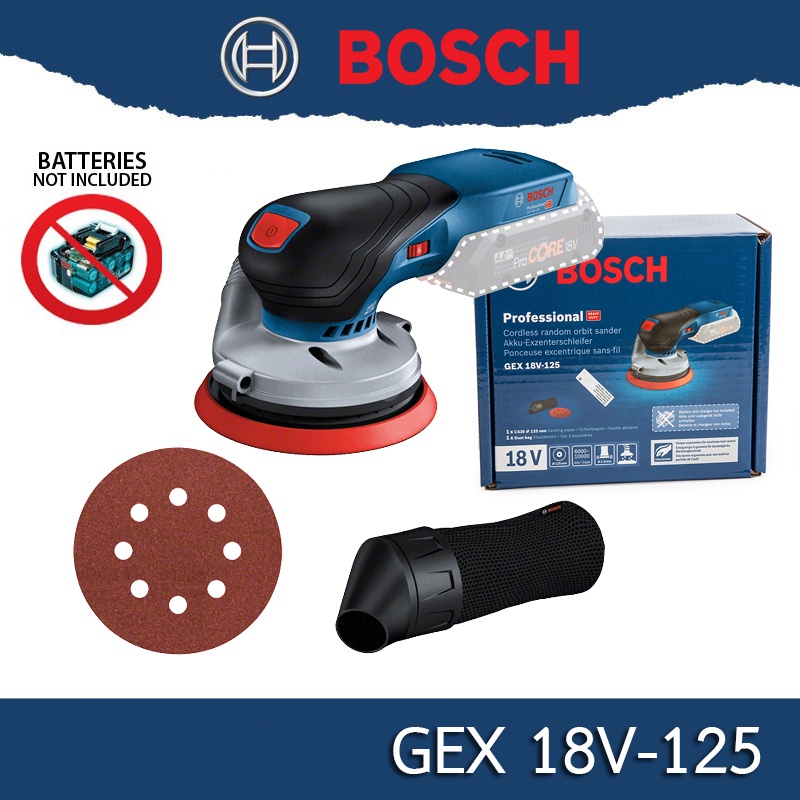 Bosch GEX 18V-125 เครื่องขัดกระดาษทรายไร้สาย Random orbital sander GEX18V-125