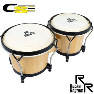 RockaRhythm Bongo กลองบองโก้ ขนาด 15ซม. + 18ซม. สีไม้ รุ่น ZHD112