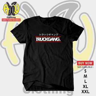 เสื้อยืดแขนสั้น ผ้าฝ้าย พิมพ์ลาย Distro TRUCKGANG Combed 30s สีดํา สําหรับผู้ชายสามารถปรับแต่งได้