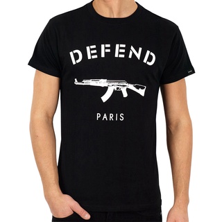 เสื้อยืดครอปเสื้อยืด ลาย DEFEND PARIS AK47 สีขาวS-5XL