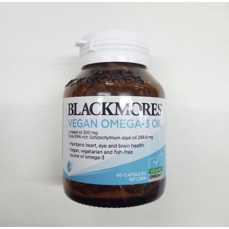 Blackmores Vegan Omega 3 Oil 60, 120 Capsules แบล็คมอร์ โอเมก้า 3 จำนวน