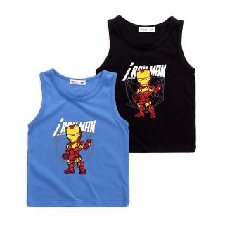 Iron Man 8 สีของเด็กใหม่ผ้าฝ้าย 100% คนเหล็กการ์ตูนเสื้อกั๊กแขนกุดเสื้อยืด (ยินดีต้อนรับขายส่ง)