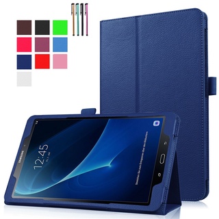 เคสแท็บเล็ตหนัง PU ตั้งหลับอัตโนมัติ พร้อมขาตั้ง สําหรับ Samsung Galaxy Tab A6 10.1 นิ้ว SM-T580 A7 10.4 T500