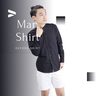 เสื้อเชิ้ต คอจีน/แขนยาว M/L/XLผ้า OXFORD - SHIRT เสื้อเชิ้ตคอจีน สวมใส่สบาย ไม่อึดอัด