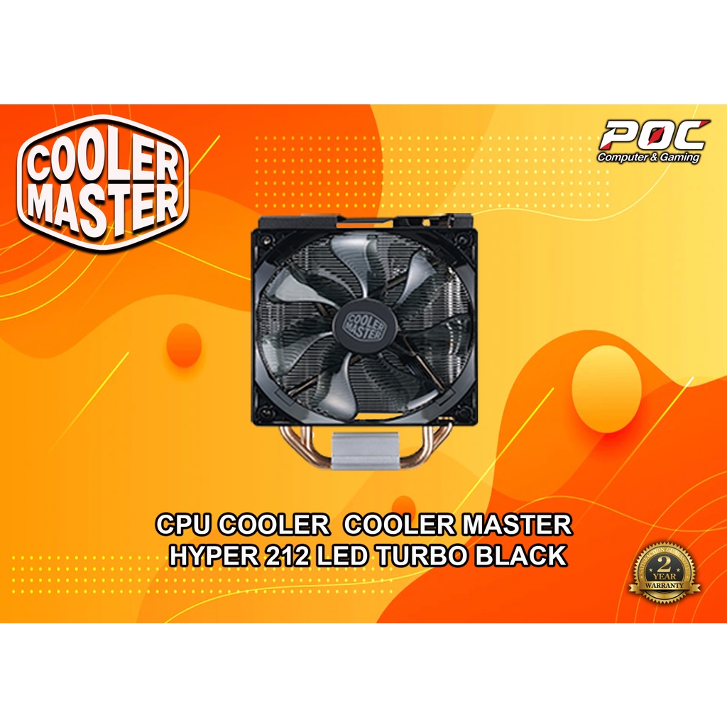 CPU AIR COOLER (พัดลมซีพียู) COOLER MASTER HYPER 212 LED TURBO BLACK