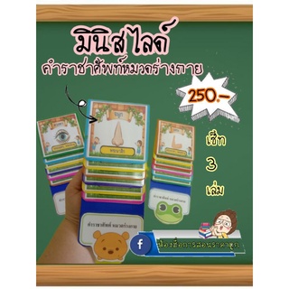 สื่อการสอนทำมือมินิสไลด์คำราชาศัพท์หมวดร่างกาย เซ็ท 3 เล่ม