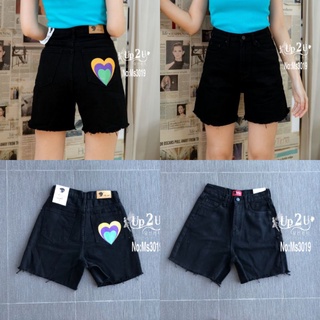MS3019#S-XL#ยีนส์ขา3ส่วนสีดำ#mystyle