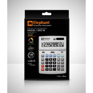 ตราช้างเครื่องคิดเลข รุ่น M03-12D S จำนวน 1 เครื่อง