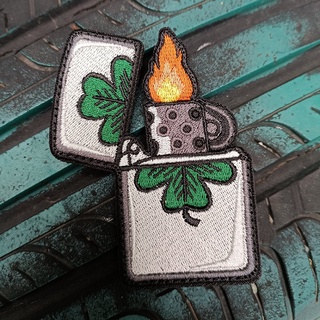 Lucky grass lighter embroidery Velcro creative badge DIY morale BADGE PATCH patch personalized armband backpack 3D Embroidery Patch /Badges/Emblem Decorative For Jackets Jeans Backpack