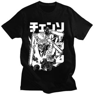 เสื้อยืด# [5 Colors]New T-Shirt Chainsaw Man Cotton Casual Tops Tees