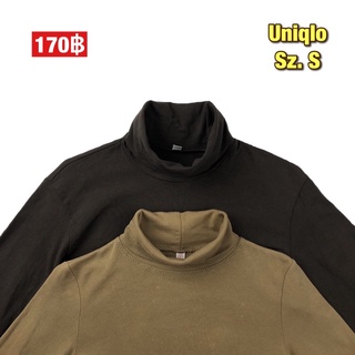 ❄️🌨🛋 เสื้อคอเต่าแขนยาว Uniqlo size S , เสื้อคอเต่าสีพื้น เสื้อคอเต่าสีน้ำตาล