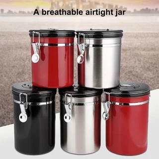 พร้อมส่ง พร้อมส่ง กล่องเก็บเมล็ดกาแฟ ที่ใส่อาหาร สแตนเลสกาแฟโถ โหลสแตนเลส ผงกาแฟ สูญญากาศ ชา กันความชื้น