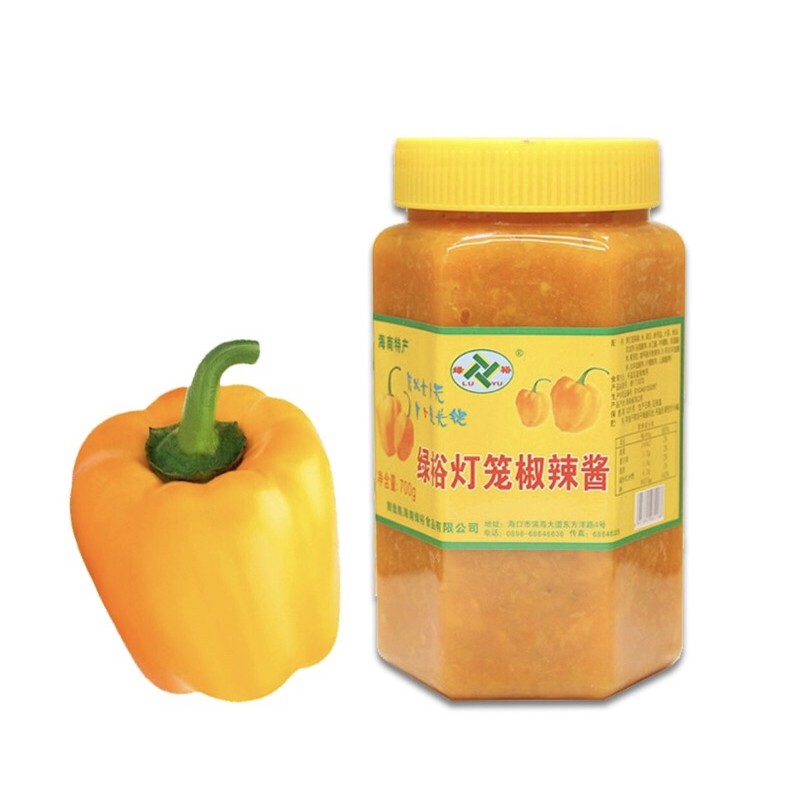 A38 ซอสพริกหยวก พร้อมส่ง(绿裕灯笼辣椒酱)850g  รสชาติเผ็ดอร่อย เค็มเบาๆ หอมเครื่องเทศ สามารถนำไปปรุงอาหารได้หลากหลายเมนู
