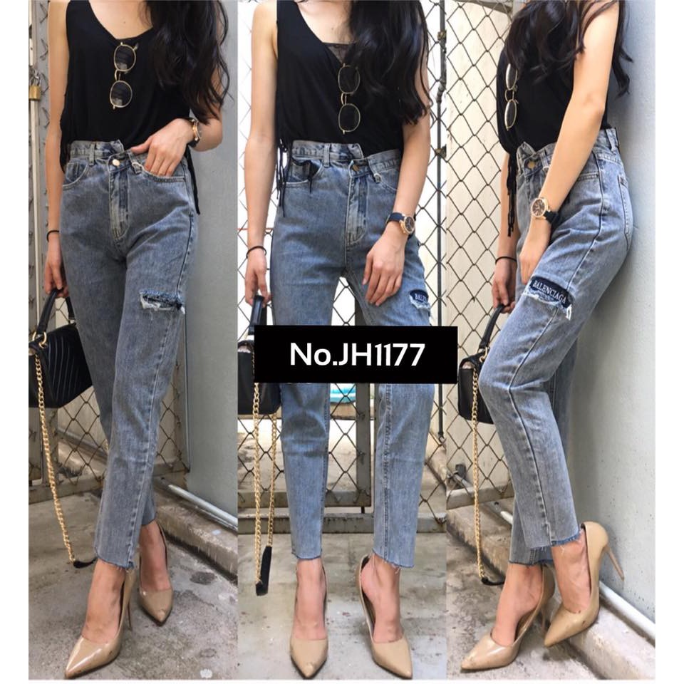 JEANS HOUSE กางเกงยีนส์Boyfriend JH1177