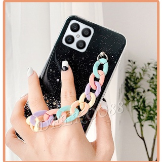 เคสโทรศัพท์ Huawei Nova 9 SE 8i P50 Pro 4G 5G Honor X7 X8 X9 Magic4 Pro 50 Lite Smartphone Casing with Rainbow Chain Phone Case Softcase Clear Transparent Bling Back Cover Nova9 9SE