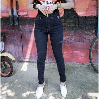 Cc jeans 062 S-5XL กางเกงยีนส์ผู้หญิง ทรงเดฟ ปักนก ปลายขาตัดรุ่ย