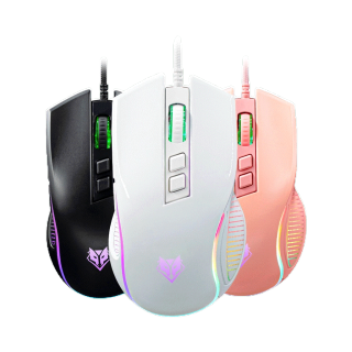 NUBWO NM92M Gaming Mouse เมาส์เกมมิ่ง เมาส์มาโคร มี 3 สี ดำ/ขาว/ชมพู ของแท้ รับประกัน 1 ปี