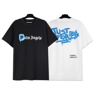 เสื้อยืดแขนสั้น ผ้าฝ้าย พิมพ์ลาย Palm Angel แฟชั่นสําหรับผู้ชาย และผู้หญิง