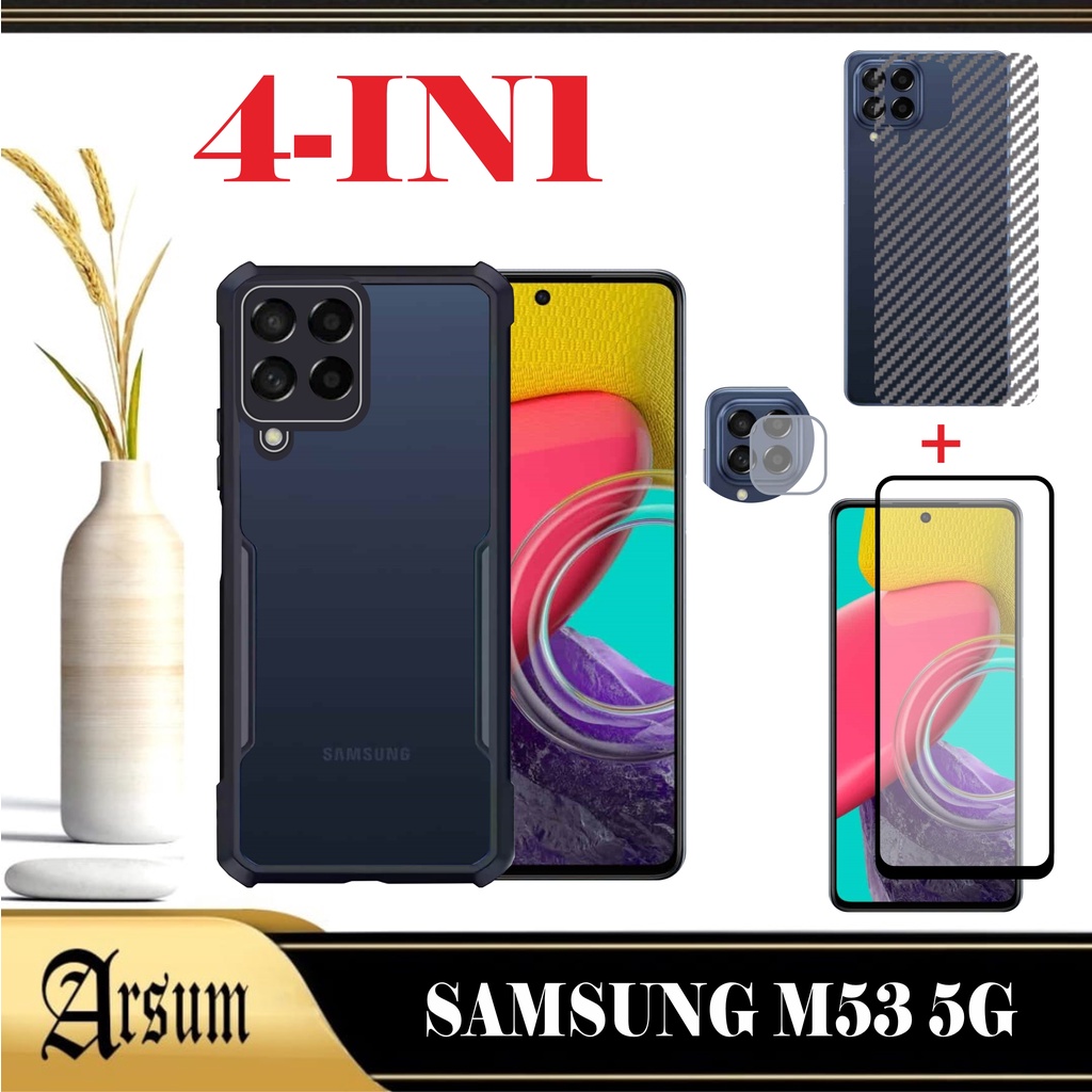 SAMSUNG M53 5G เคส Softcase โปร่งใส SAMSUNG M53 5G 4IN1 แพ็คเกจ