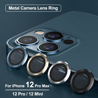 เลนส์กล้องกระจกนิรภัย สำหรับไอโฟน iPhone 13 12 11 14 Pro Max Mini ฟิล์มกันรอยหลังเลนส์กรอบโลหะ