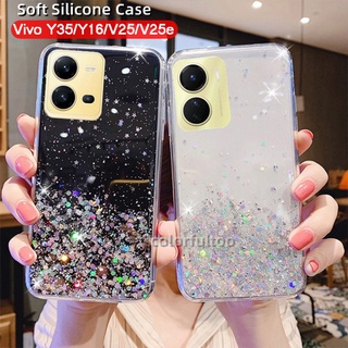 เคสโทรศัพท์ซิลิโคนใส แบบนิ่ม ลายกากเพชร กันกระแทก สําหรับ Vivo V25 V25e Y22 Y22S Y16 Y35 VivoY35 VivoY16 2022