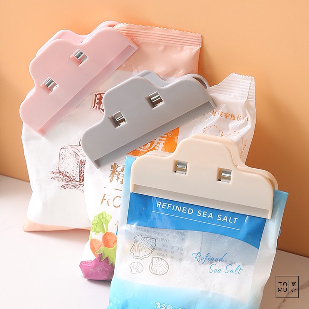 [พร้อมส่ง] Tomuhouse ที่หนีบปากถุง ถุงขนม ถุงเครื่องปรุง ตัวหนีบพลาสติก มี 3 สี ใช้งานง่าย