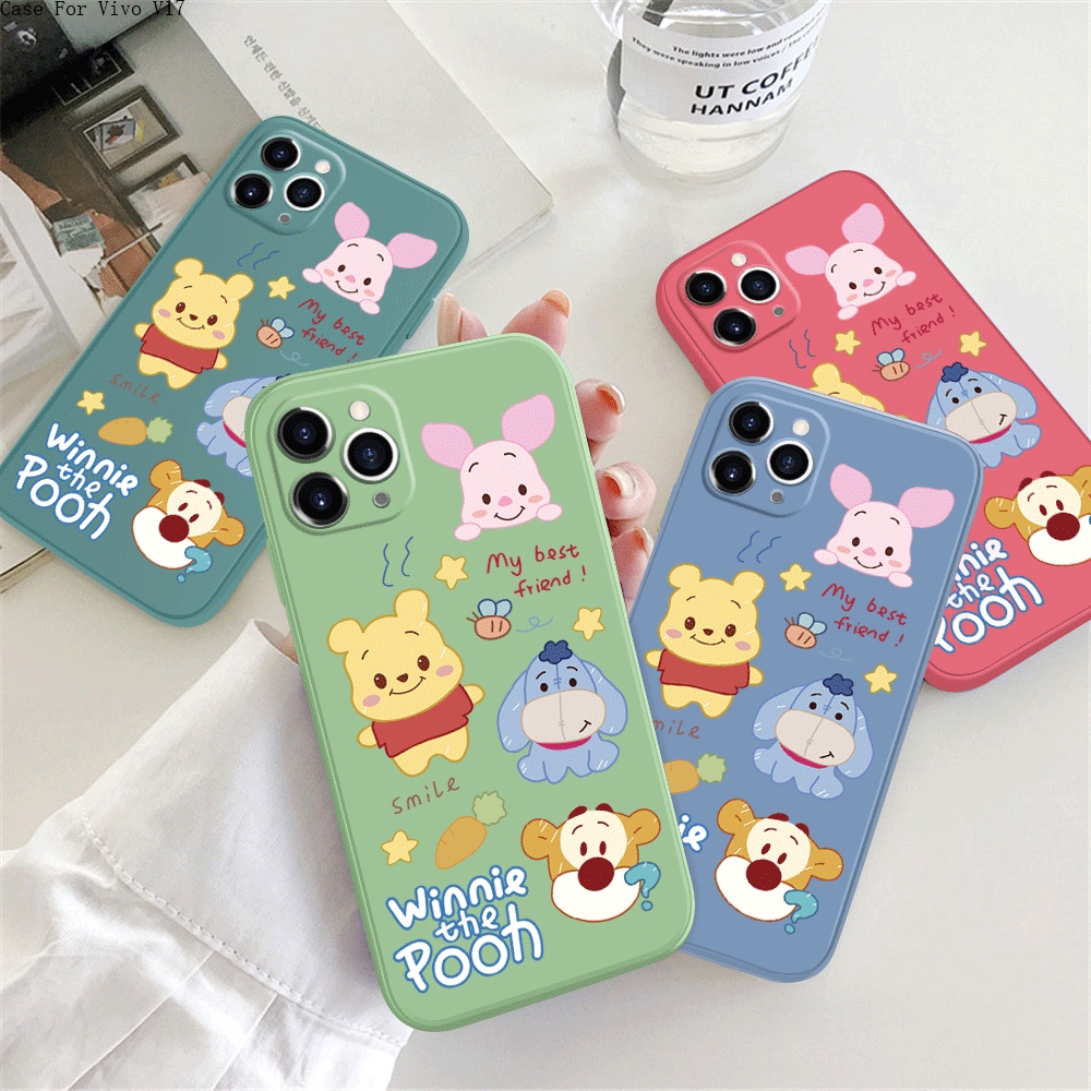Vivo V17 V19 V21 V21E 5G วีโว่ สำหรับ Case Pooh Bear Piglet เคสโทรศัพท์ Back Cover