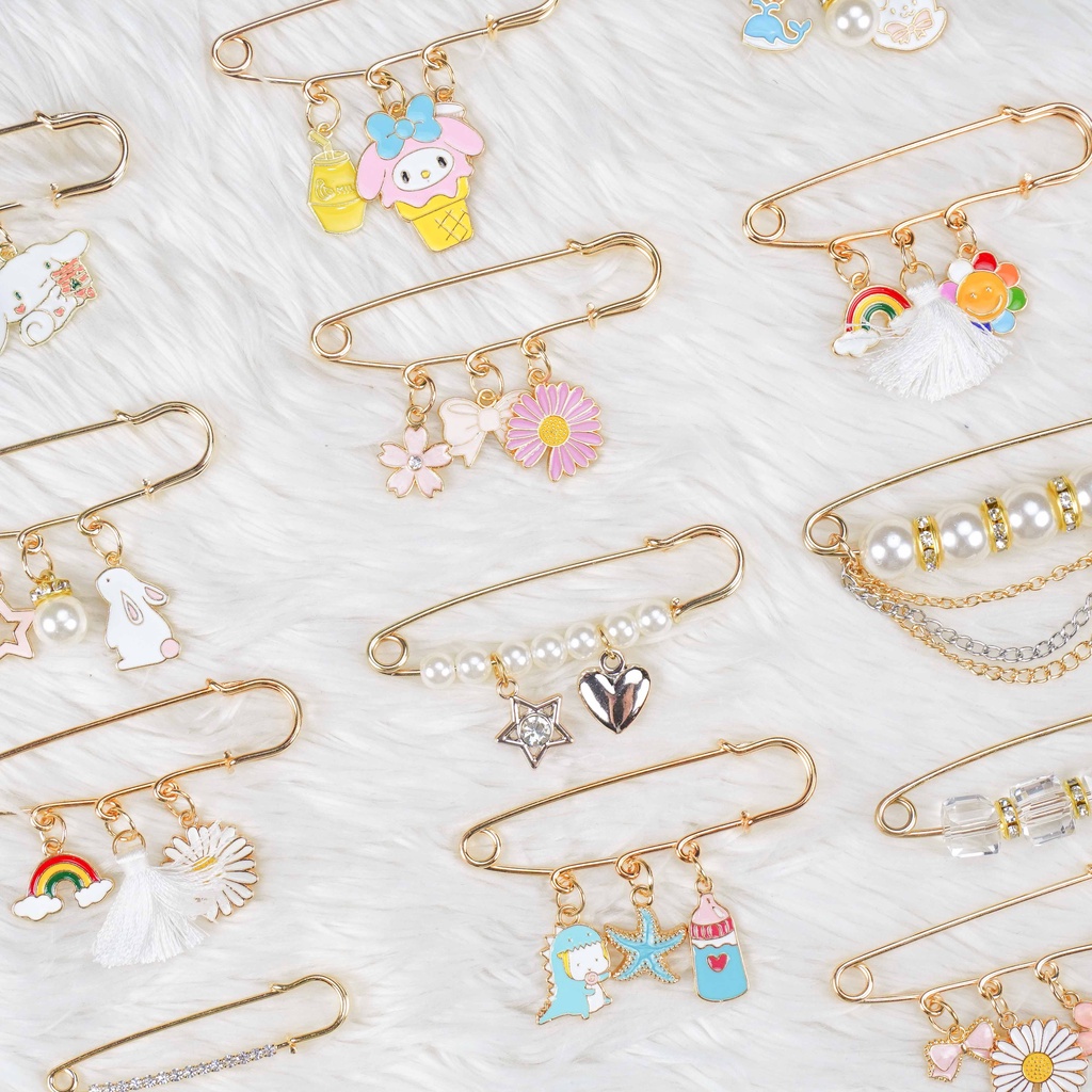 พร้อมส่ง | เข็มกลัด แฟชั่น เข็มกลัดคนท้อง เข็มกลัดเกาหลี ปรับขนาดเอว เครื่องประดับ FY01