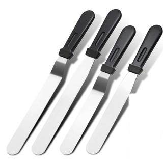 สปาตูล่า (ขายเหมาได้ 4อัน) ที่ปาดหน้าเค้ก สเปตูล่า spatula สแตนเลสแท้ ด้ามพลาสติก