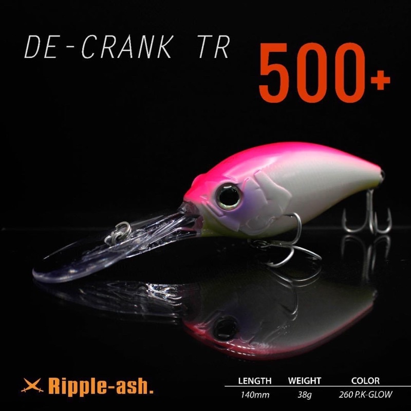Ripple-ash De-Crank TR 500 + Crank เหยื่อลอย 140 มม./38g toman kerapu killer เหยื่อตกปลา