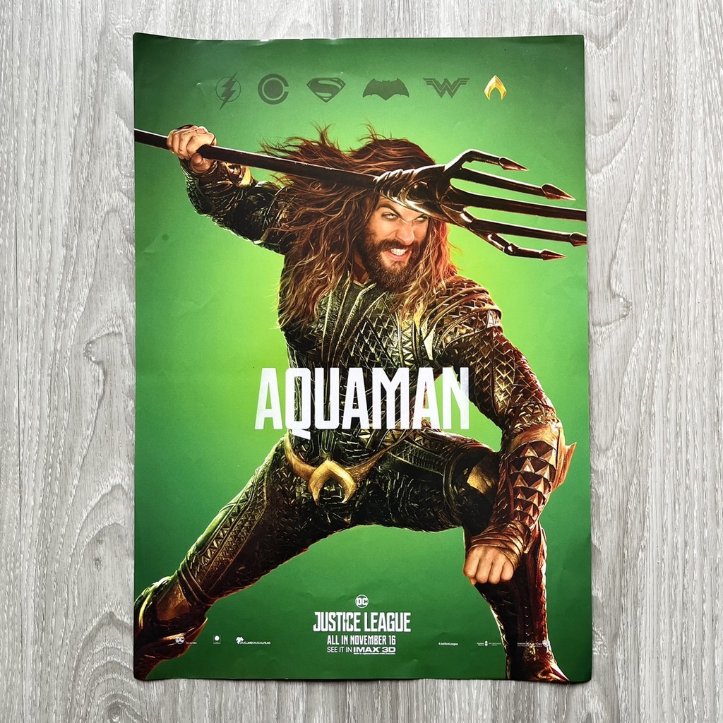 🃏Major Cineplex IMAX Exclusive Poster โปสเตอร์หนัง Justice league รูป Aquaman ลิขสิทธิ์แท้ ขนาด 30 ซ