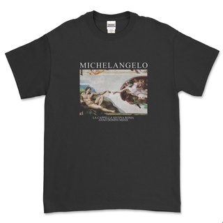 Michelangelo - THE CREATION OF ADAM เสื้อยืด (สีดํา)