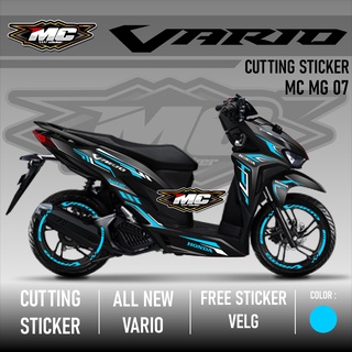 สติกเกอร์โครเมี่ยม สีพื้น สไตล์มินิมอล สําหรับติดตกแต่งรถจักรยานยนต์ Honda VARIO 125 &amp; 150 NEW Terbaru 2019 2020 2021 VARIO NEW Mcmg07