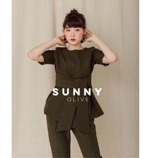 Frontnine เสื้อผูกเอวสุด Hot!! Sunny Top used อันนี้สี เขียว olive size Sนะคะใส่