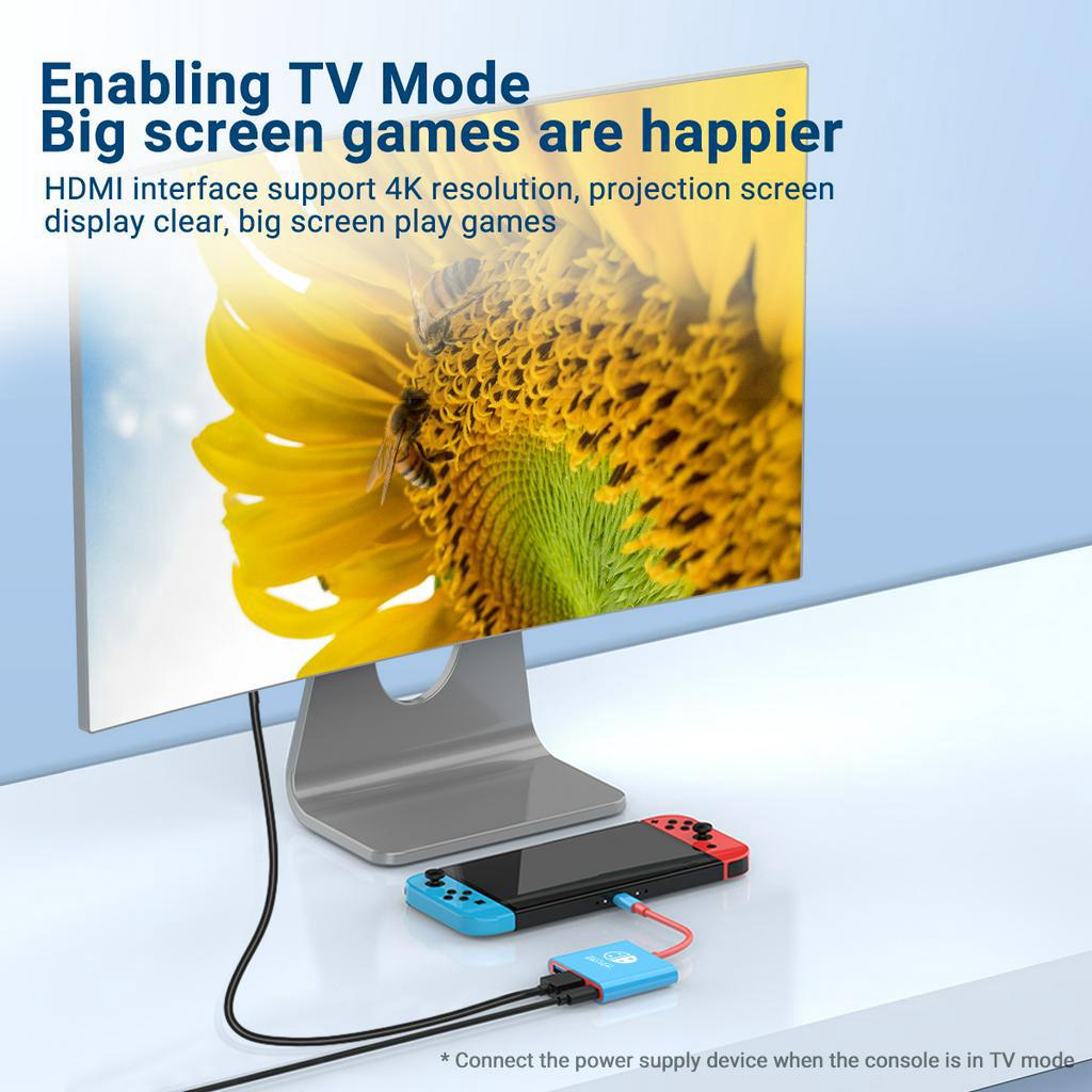 แบบพกพา TV Switch Dock สําหรับ Nintendo Switch/OLED สวิทช์ 4K HDMI USB 3.0 พอร์ตและ USB C ชาร์จ, Travel Dock สําหรับ Nintendo Switch Samsung Steam Deck MacBook Pro/Air และอื่นๆ