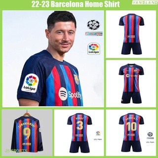 เสื้อกีฬาแขนสั้น ลายทีมชาติฟุตบอล Barcelona 22-23 ชุดเหย้า สําหรับผู้ชาย