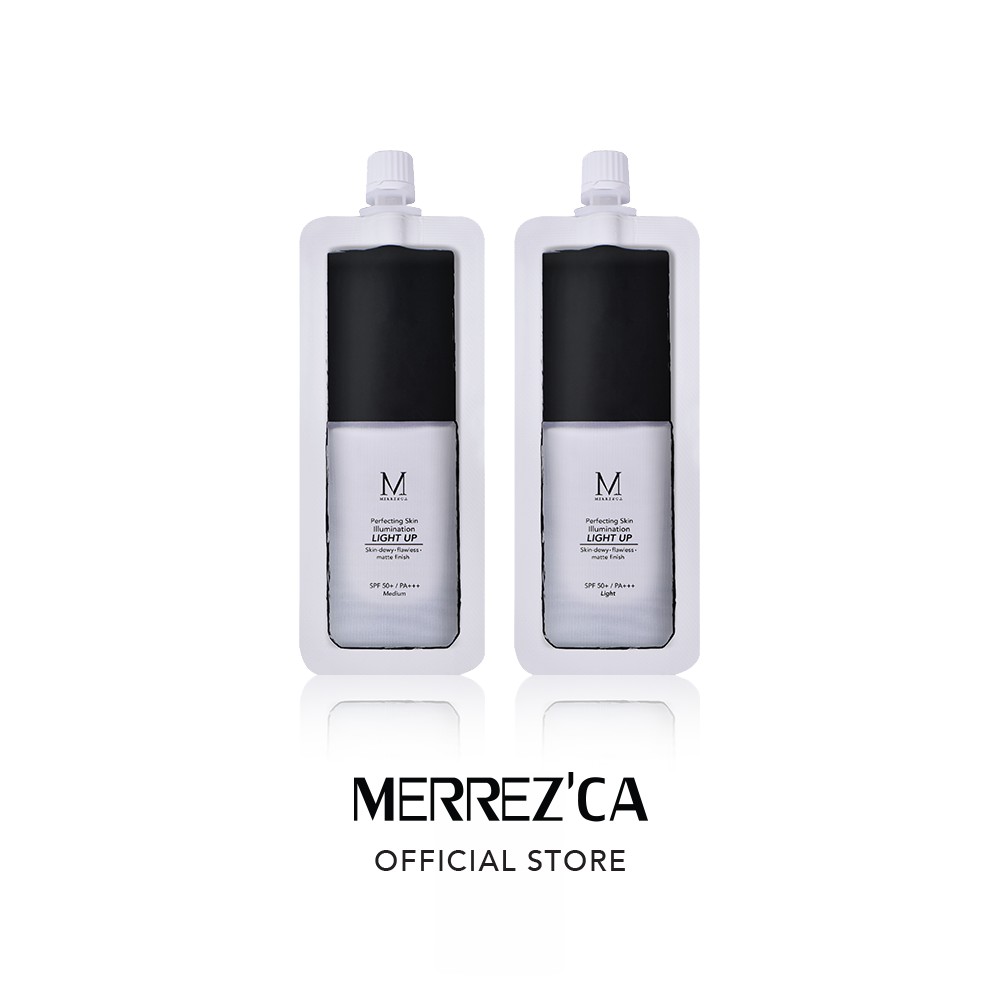 MERREZ'CA PERFECTING SKIN ILLUMINATION LIGHT UP SPF 50+/PA+++ เมอร์เรซกา (แบบซอง 5 มล.) เครื่องสำอาง